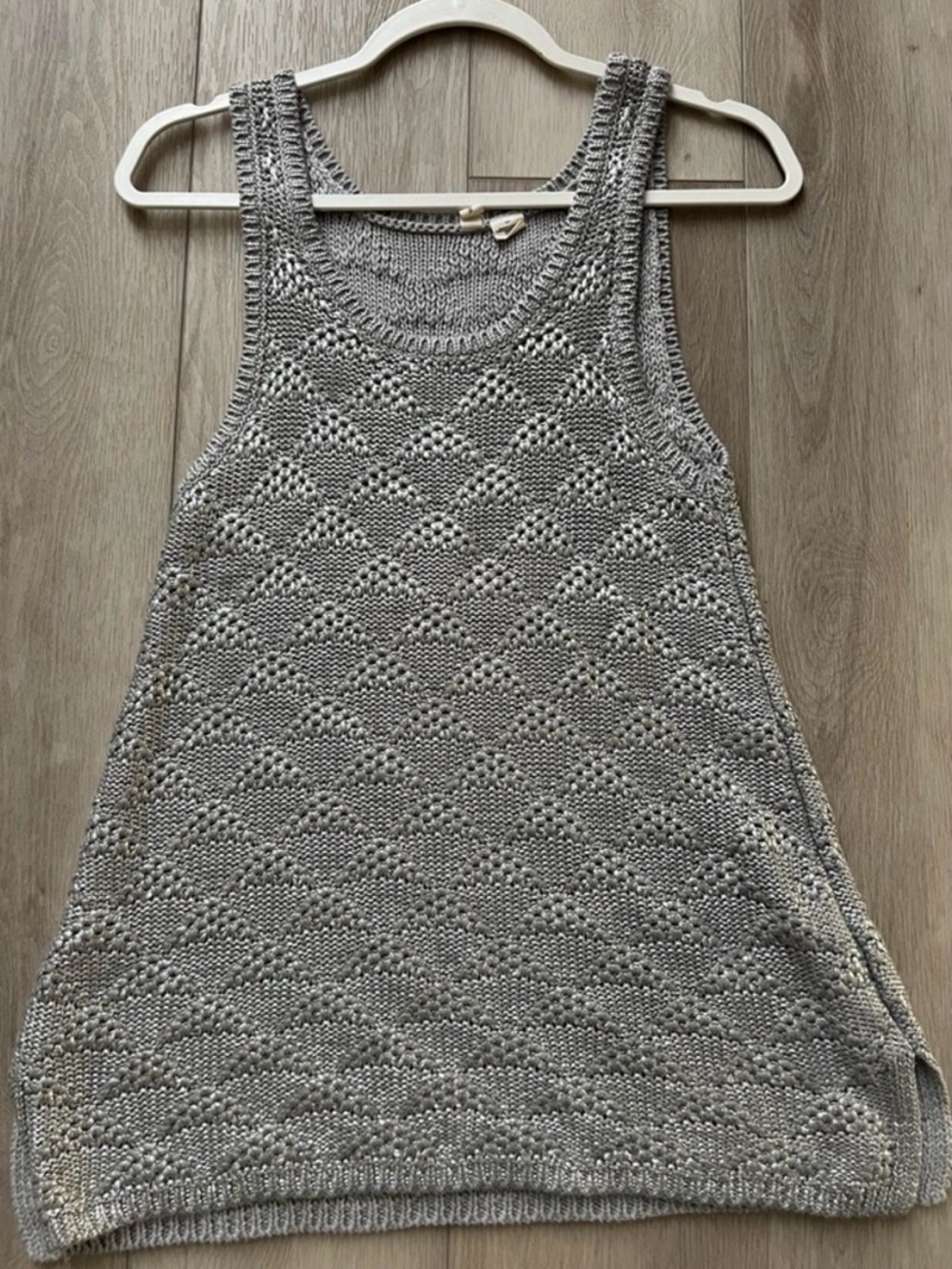 Moth Gray Textured Knit Tank Top